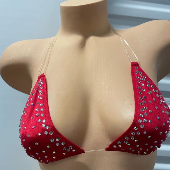 Red Rhinestone Bikini Set - Picture 2 of 11